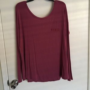 Pink brand long sleeve oversized top